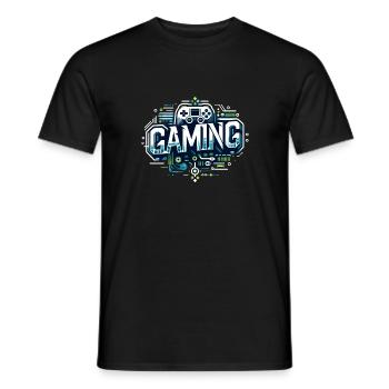 Gamer Gamer gaming Console Level Nerd - Men's T-Shirt - black - Front - AI Model Male 178 light (178cm)