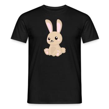 Niedlicher Comic Hase sitzend - Männer T-Shirt - Schwarz - Vorne - AI Model Male 178 light (178cm)