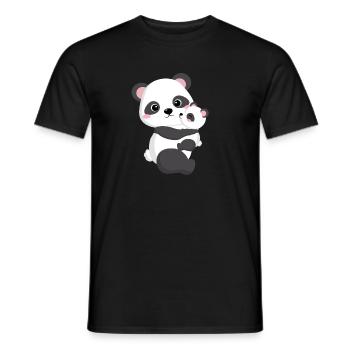 Mommy and I Cute Panda with Mom Gift - Men's T-Shirt - black - Front - AI Model Male 178 light (178cm)