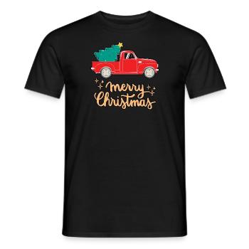 Merry Christmas Car Shirt Xmas - Men's T-Shirt - black - Front - AI Model Male 178 light (178cm)