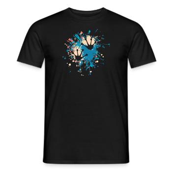 Éclaboussure de couleur d'empreinte de grenouille - T-shirt homme - noir - Devant - AI Model Male 178 light (178cm)