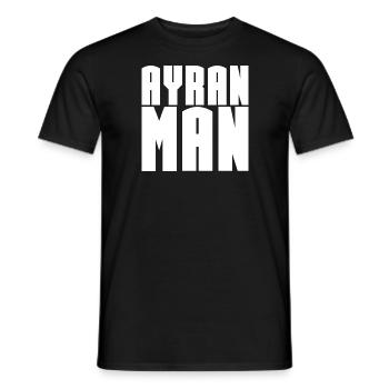 AYRAN MAN Cool Super-héros Drôle - T-shirt homme - noir - Devant - AI Model Male 178 light (178cm)