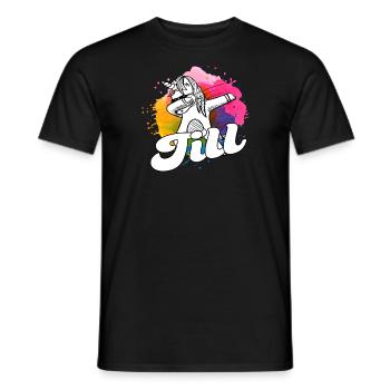 TILL - Beau nom de garçon avec licorne cool - T-shirt homme - noir - Devant - AI Model Male 178 light (178cm)