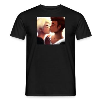 LGBT Queer kiss 🌈🌈 - Men's T-Shirt - black - Front - AI Model Male 178 light (178cm)
