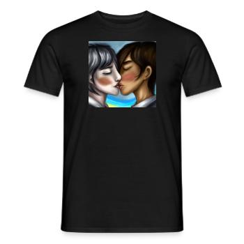 LGBT Queer Kuss 🌈🌈 - Männer T-Shirt - Schwarz - Vorne - AI Model Male 178 light (178cm)