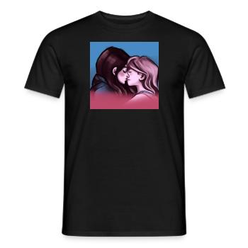 LGBT Queer kiss 🌈🌈 - Men's T-Shirt - black - Front - AI Model Male 178 light (178cm)