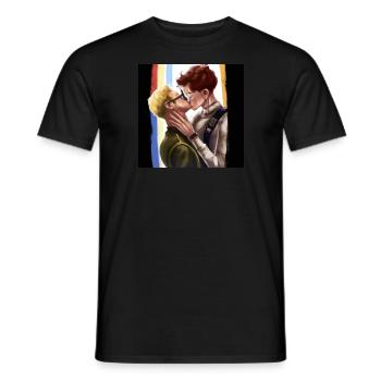 LGBT Queer kiss 🌈🌈 - Men's T-Shirt - black - Front - AI Model Male 178 light (178cm)