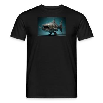Robo Catfish - Men's T-Shirt - black - Front - AI Model Male 178 light (178cm)