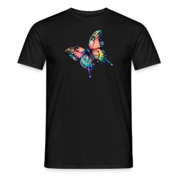 Schmetterling Regenbogenfarben - Männer T-Shirt - Schwarz - Vorne - AI Model Male 178 light (178cm)
