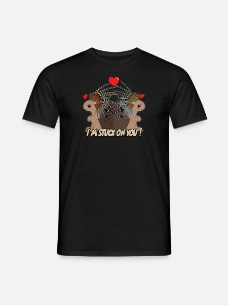 I'm stuck on you PORCUPINE - Geschenkidee - Männer T-Shirt - Schwarz