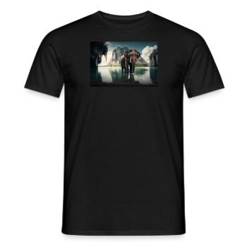Thailand Elephant Travel Temple Bangkok Gift - Men's T-Shirt - black - Front - AI Model Male 178 light (178cm)