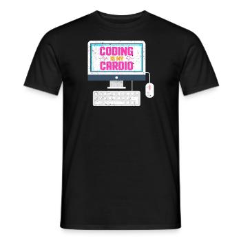 Coding is my cardio - Männer T-Shirt - Schwarz - Vorne - AI Model Male 178 light (178cm)