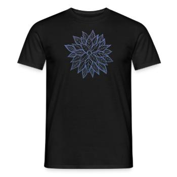 [2] ombre blue/purple multi-layer flower sketch - Men's T-Shirt - black - Front - AI Model Male 178 light (178cm)