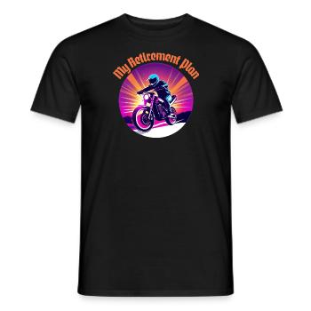 Altersvorsorge Motorradfahren - Männer T-Shirt - Schwarz - Vorne - AI Model Male 178 light (178cm)
