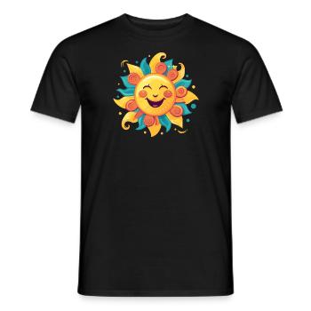 freundlicher Sonnenschein - Männer T-Shirt - Schwarz - Vorne - AI Model Male 178 light (178cm)