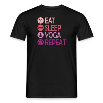 Eat, Sleep, Do Yoga and Repeat - Men's T-Shirt - black - Front - AI Model Male 178 light (178cm)