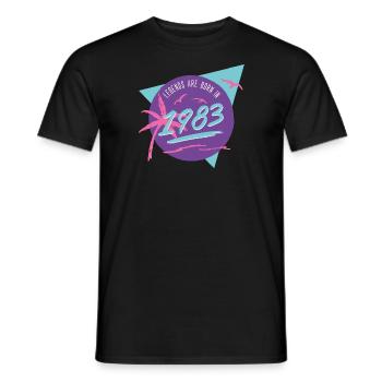 Des légendes sont nées en 1983 - T-shirt homme - noir - Devant - AI Model Male 178 light (178cm)