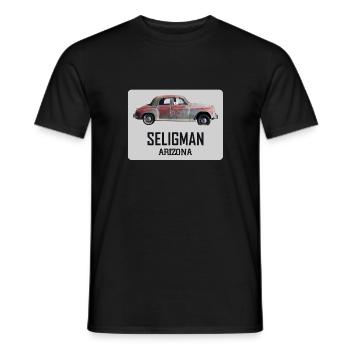 Voiture ancienne, Seligman, Arizona, road 66 USA - T-shirt homme - noir - Devant - AI Model Male 178 light (178cm)