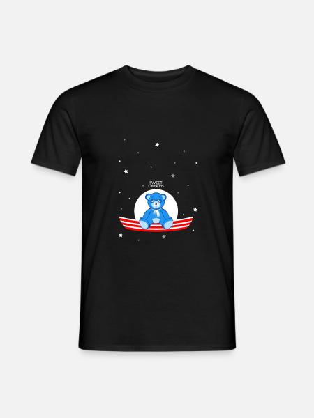 Sleepy Teddy Bear - Men's T-Shirt - black