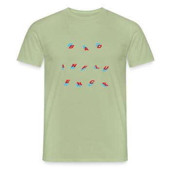 Bad Influence - Men's T-Shirt - sage - Front - AI Model Male 178 light (178cm)