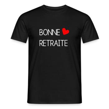 RETRAITE. BONNE RETRAITE. JOYEUSE RETRAITE - T-shirt homme - noir - Devant - AI Model Male 178 light (178cm)