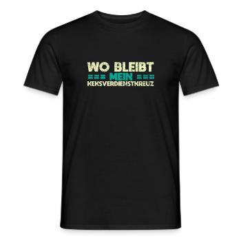 Wo Bleibt Mein Keksverdienstkreuz - Männer T-Shirt - Schwarz - Vorne - AI Model Male 178 light (178cm)