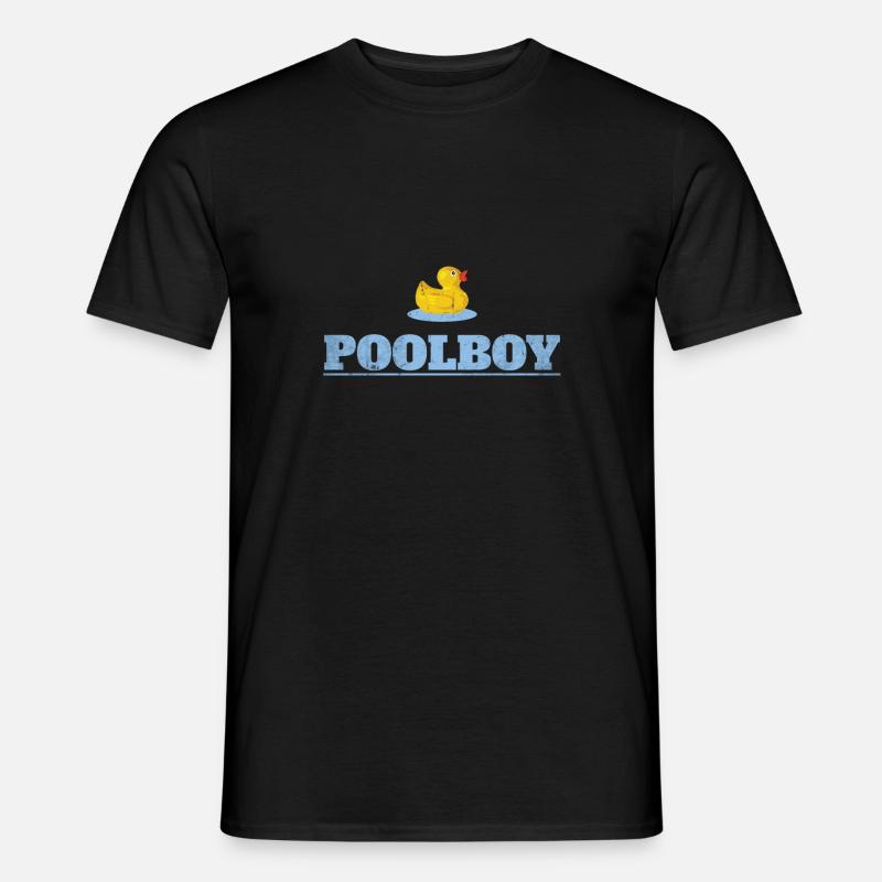 Poolboy Bademeister Badewart Geschenkidee - Männer T-Shirt - Schwarz