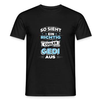 So Sieht Ein Richtig Cooler Gedi Aus Firmgedi - Männer T-Shirt - Schwarz - Vorne - AI Model Male 178 light (178cm)