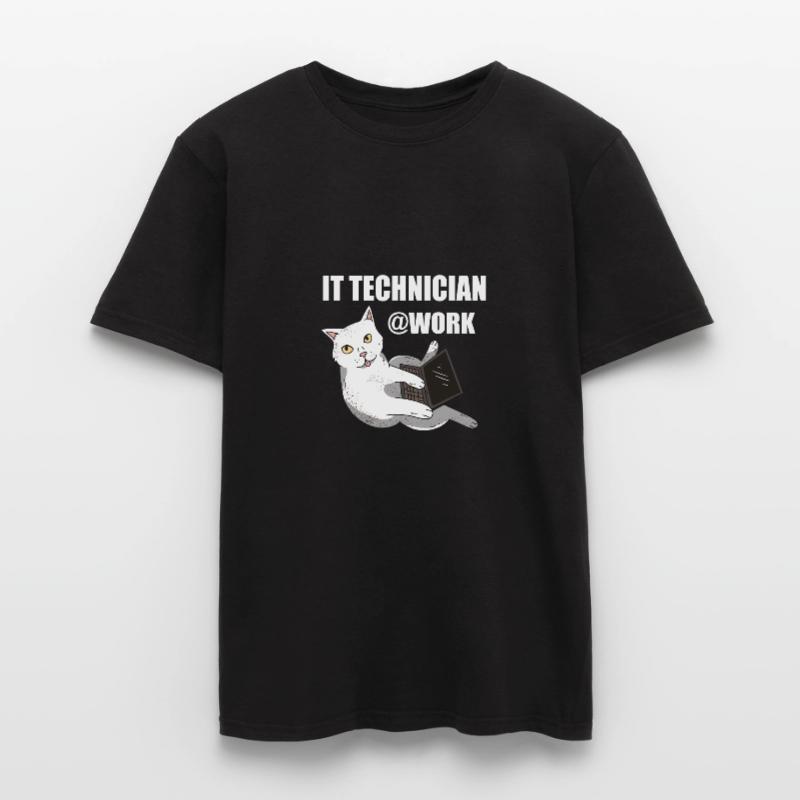 IT Techniker Katze Programmierer Techie Männer T-Shirt