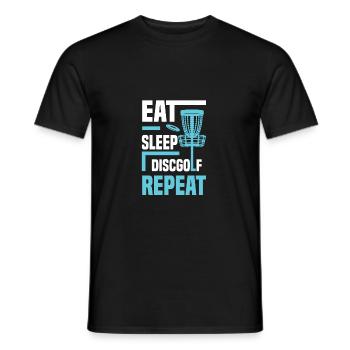 Eat Sleep Discgolf Repeat Disc Golf - Men's T-Shirt - black - Front - AI Model Male 178 light (178cm)
