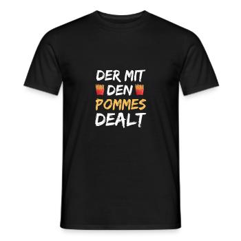 Der Mit Den Pommes Dealt | Pommes Verkäufer Pommes - Männer T-Shirt - Schwarz - Vorne - AI Model Male 178 light (178cm)
