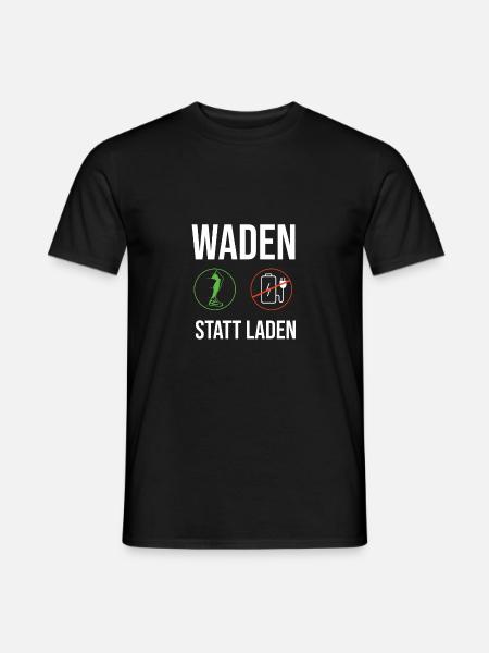 Waden Statt Laden - MTB Radfahrer Anti E-Bike - Männer T-Shirt - Schwarz