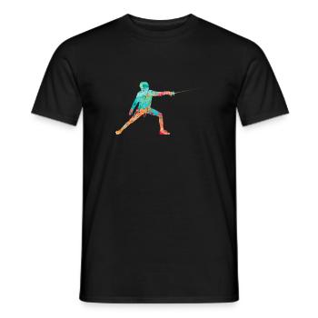 Escrime et escrime PopArt - T-shirt homme - noir - Devant - AI Model Male 178 light (178cm)