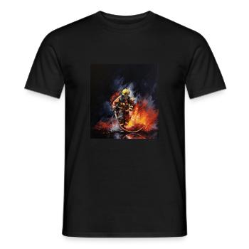 Un design de pompier héroïque pour de vrais héros - T-shirt homme - noir - Devant - AI Model Male 178 light (178cm)