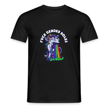 Fuck Gender Roles - Männer T-Shirt - Schwarz - Vorne - AI Model Male 178 light (178cm)