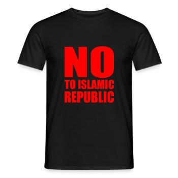 no to islamic republic - Männer T-Shirt - Schwarz - Vorne - AI Model Male 178 light (178cm)