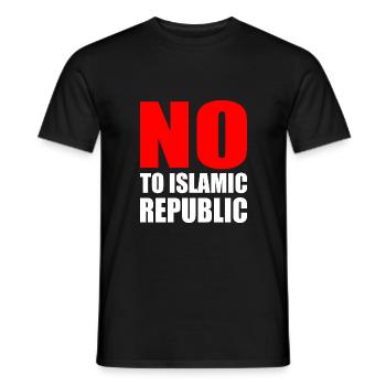 no to islamic republic - Männer T-Shirt - Schwarz - Vorne - AI Model Male 178 light (178cm)