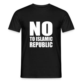 no to islamic republic - Männer T-Shirt - Schwarz - Vorne - AI Model Male 178 light (178cm)