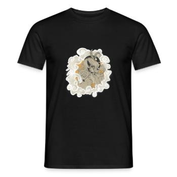 Son et la fumée - années 50 Rétro/Motif Vintage - T-shirt homme - noir - Devant - AI Model Male 178 light (178cm)