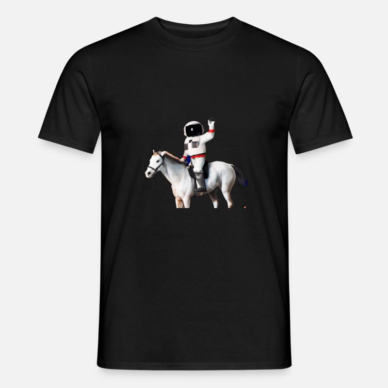 Astronaut reitet auf einem Pferd - Männer T-Shirt - Schwarz