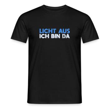 Licht Aus, Ich Bin Da - Männer T-Shirt - Schwarz - Vorne - AI Model Male 178 light (178cm)