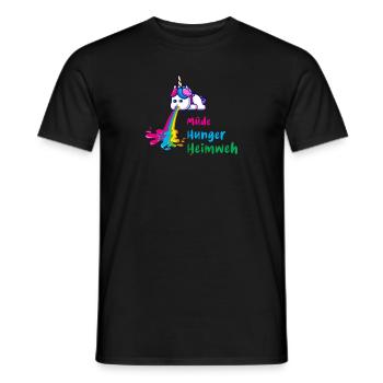 kotzendes Einhorn, unicorn,müde, hunger, einhorn - Männer T-Shirt - Schwarz - Vorne - AI Model Male 178 light (178cm)