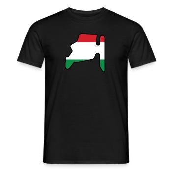 Hungary Race Track with Flag - Men's T-Shirt - black - Front - AI Model Male 178 light (178cm)