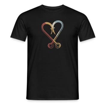 Crochet de pêche Retro Style Vintage - T-shirt homme - noir - Devant - AI Model Male 178 light (178cm)