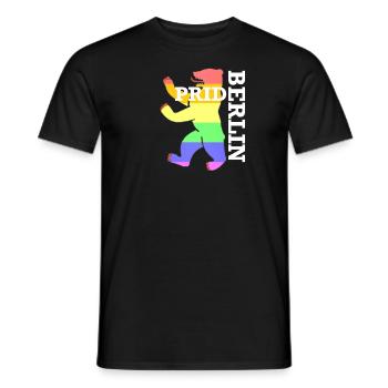 LGBT Berlin Pride Bear - Men's T-Shirt - black - Front - AI Model Male 178 light (178cm)