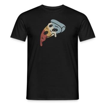 Pizza Slice Retro Style Vintage - Men's T-Shirt - black - Front - AI Model Male 178 light (178cm)