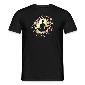Yoga Méditation Couleur Splash - T-shirt homme - noir - Devant - AI Model Male 178 light (178cm)
