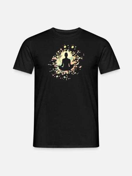 Yoga Meditation Color Splash - Männer T-Shirt - Schwarz