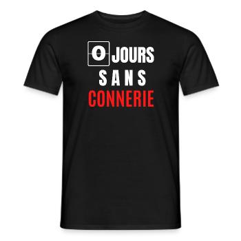 zéro jours sans connerie - T-shirt homme - noir - Devant - AI Model Male 178 light (178cm)