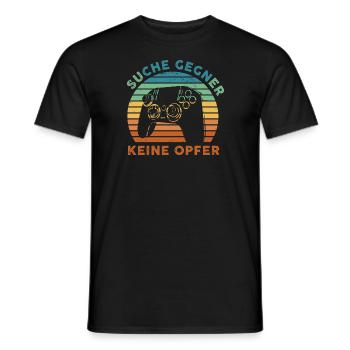 Suche Gegner Keine Opfer Joypad Konsole - Männer T-Shirt - Schwarz - Vorne - AI Model Male 178 light (178cm)
